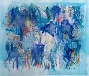 Série Ecritures (P5) - techniques mixtes sur toile - 100 x 80 cm - 2000